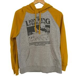 Disney The Lion King Pridelands Hoodie Sweatshirt Gray Yellow Small